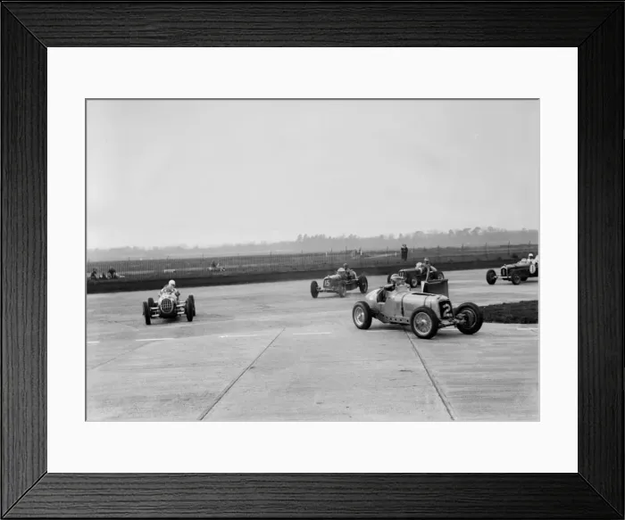 Framed Print : Racing cars taking a corner at Brooklands, Surrey, c1930s. Artist: Bill Brunell Framed Print : Racing cars taking a corner at Brooklands, Surrey, c1930s. Artist: Bill Brunell