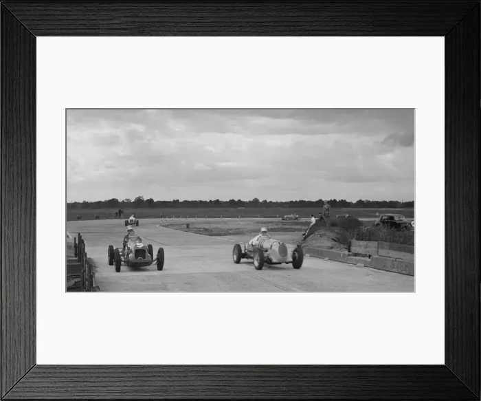 Framed Print : Two MGs racing at Brooklands, Surrey, c1930s. Artist: Bill Brunell Framed Print : Two MGs racing at Brooklands, Surrey, c1930s. Artist: Bill Brunell