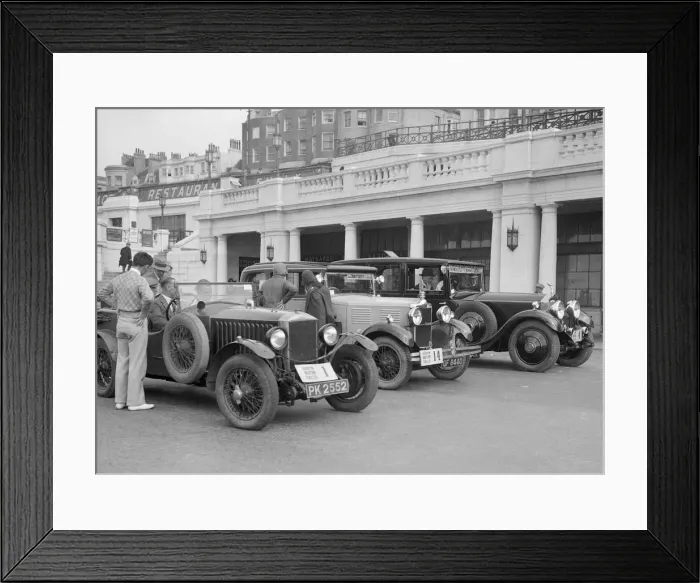 Framed Print : Invicta of DM Healey and a Standard Sportsmans saloon at the B&HMC Brighton Motor Rally, 1930 Framed Print : Invicta of DM Healey and a Standard Sportsmans saloon at the B&HMC Brighton Motor Rally, 1930