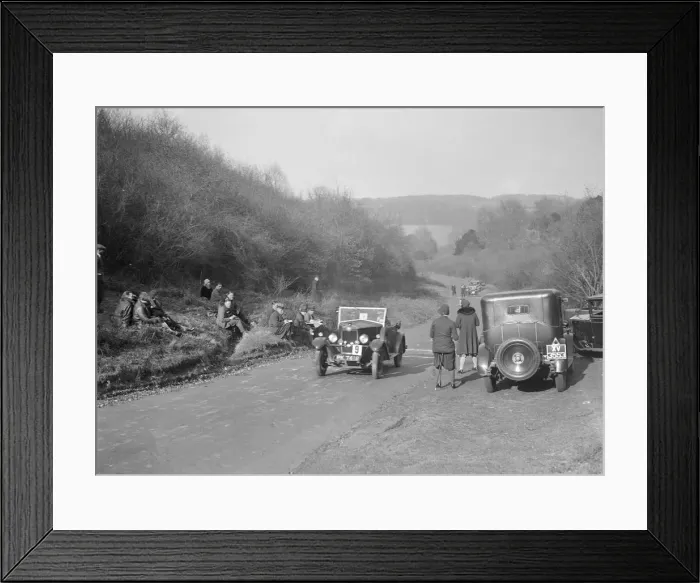 Framed Print : Riley open 4-seater tourer at the JCC Half-Day Trial, Ranmore Common, Dorking, Surrey, 1930 Framed Print : Riley open 4-seater tourer at the JCC Half-Day Trial, Ranmore Common, Dorking, Surrey, 1930