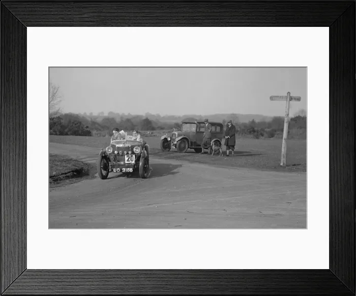 Framed Print : MG M type and officials Singer saloon at the JCC Half-Day Trial, 1930. Artist: Bill Brunell Framed Print : MG M type and officials Singer saloon at the JCC Half-Day Trial, 1930. Artist: Bill Brunell