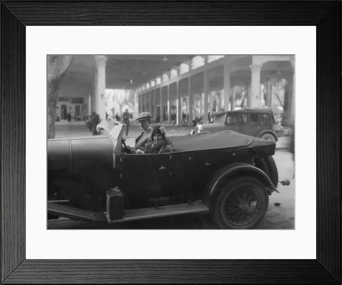 Framed Print : Lord de Clifford and Kitty Brunell in a Lagonda, San Remo, Italy, c1930(?). Artist: Bill Brunell Framed Print : Lord de Clifford and Kitty Brunell in a Lagonda, San Remo, Italy, c1930(?). Artist: Bill Brunell