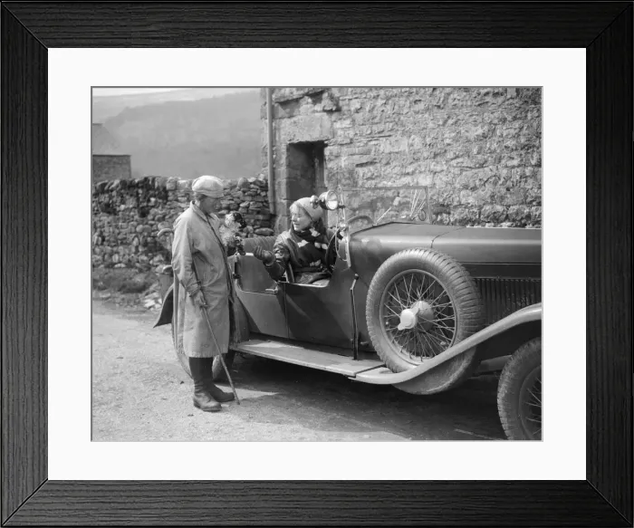 Framed Print : Kitty Brunell in a MG 18 / 80 open 4-seater, c1930(?). Artist: Bill Brunell Framed Print : Kitty Brunell in a MG 18 / 80 open 4-seater, c1930(?). Artist: Bill Brunell