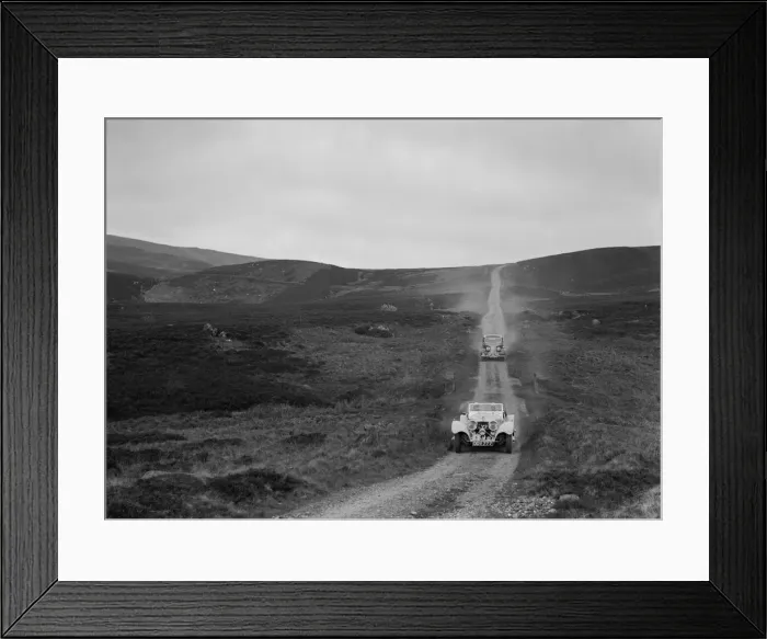 Framed Print : SS Jaguar 100 open 2-seater and Humber saloon competing in the RSAC Scottish Rally, 1939 Framed Print : SS Jaguar 100 open 2-seater and Humber saloon competing in the RSAC Scottish Rally, 1939