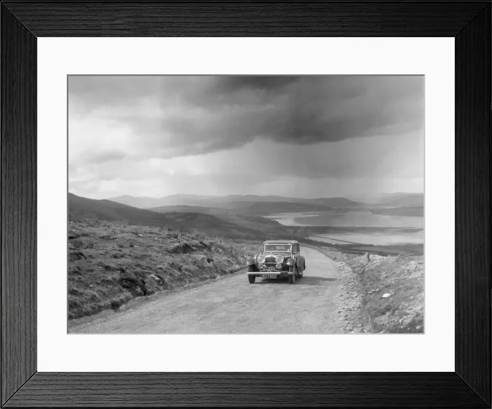 Framed Print : Alvis Speed Twenty saloon competing in the RSAC Scottish Rally, 1934. Artist: Bill Brunell Framed Print : Alvis Speed Twenty saloon competing in the RSAC Scottish Rally, 1934. Artist: Bill Brunell