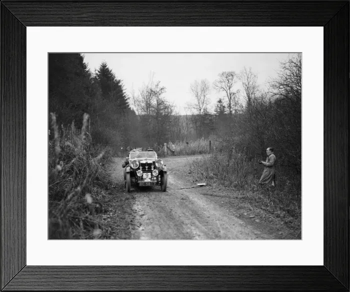 Framed Print : 1929 MG M type competing in the Great West Motor Club Thatcher Trophy, 1938. Artist: Bill Brunell Framed Print : 1929 MG M type competing in the Great West Motor Club Thatcher Trophy, 1938. Artist: Bill Brunell