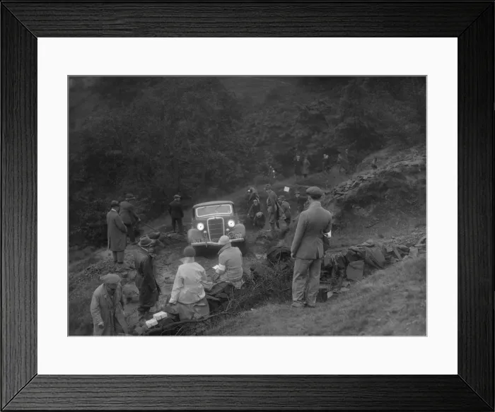 Framed Print : Ford V8 drop head coupe of GM Denton competing in the MCC Sporting Trial, 1935. Artist Framed Print : Ford V8 drop head coupe of GM Denton competing in the MCC Sporting Trial, 1935. Artist