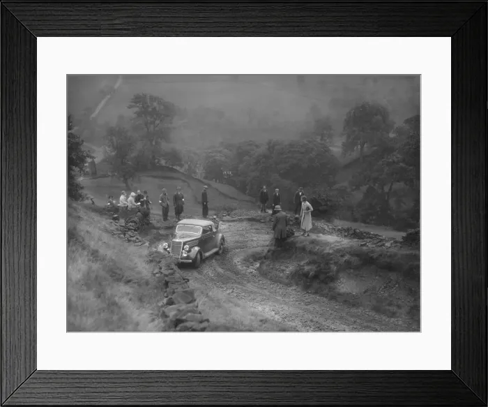 Framed Print : Ford V8 2-seater and dickey competing in the MCC Sporting Trial, 1935. Artist: Bill Brunell Framed Print : Ford V8 2-seater and dickey competing in the MCC Sporting Trial, 1935. Artist: Bill Brunell