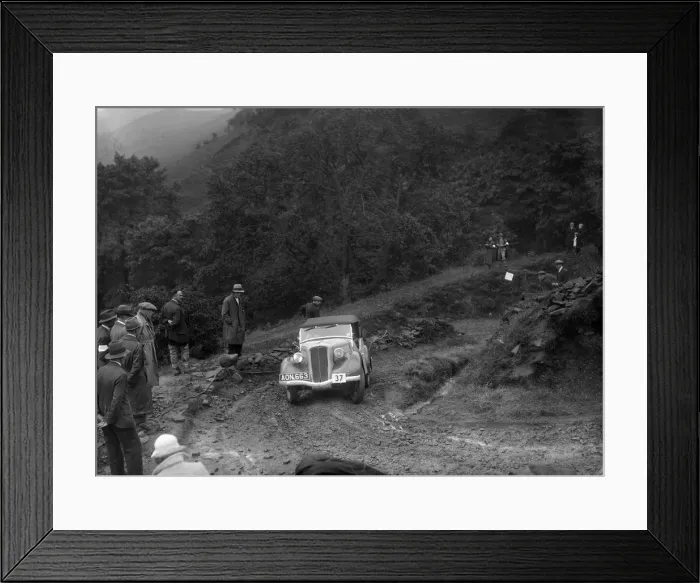 Framed Print : Ford 10 tourer of J Harrison competing in the MCC Sporting Trial, 1935. Artist: Bill Brunell Framed Print : Ford 10 tourer of J Harrison competing in the MCC Sporting Trial, 1935. Artist: Bill Brunell