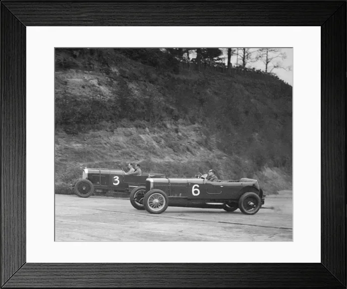 Framed Print : Sunbeam of BO Davis and Bentley of Major H Butler racing at a BARC meeting, Brooklands, 1930 Framed Print : Sunbeam of BO Davis and Bentley of Major H Butler racing at a BARC meeting, Brooklands, 1930