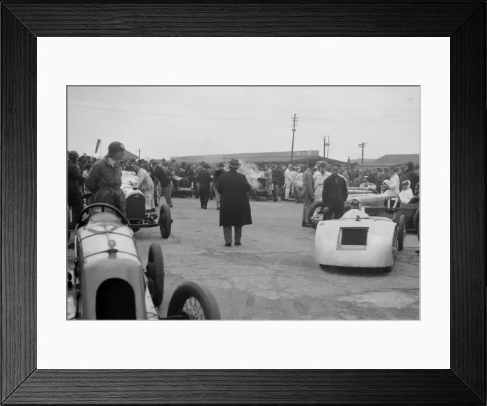 Framed Print : Marendaz Special of AC Hess and Bugatti Type 35 of O Bertram at a BARC meeting, Brooklands, 1930 Framed Print : Marendaz Special of AC Hess and Bugatti Type 35 of O Bertram at a BARC meeting, Brooklands, 1930
