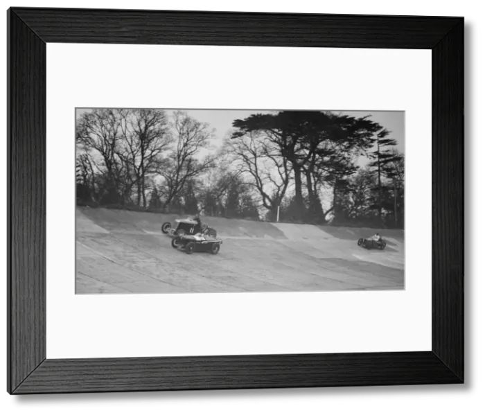 Framed Print : Lea-Francis Hyper of AS Llewellyn and Amilcar of Major A Gardner, BARC meeting, Brooklands, 1930 Framed Print : Lea-Francis Hyper of AS Llewellyn and Amilcar of Major A Gardner, BARC meeting, Brooklands, 1930