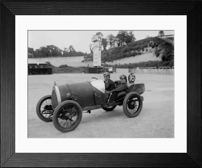 Framed Print : Bugatti Brescia of Leon Cushman, JCC 200 Mile Race, Brooklands, 1922. Artist: Bill Brunell Framed Print : Bugatti Brescia of Leon Cushman, JCC 200 Mile Race, Brooklands, 1922. Artist: Bill Brunell