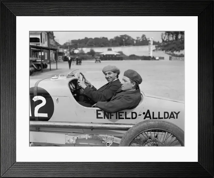 Framed Print : Enfield-Allday of Woolf Barnato at the JCC 200 Mile Race, Brooklands, 1922. Artist: Bill Brunell Framed Print : Enfield-Allday of Woolf Barnato at the JCC 200 Mile Race, Brooklands, 1922. Artist: Bill Brunell