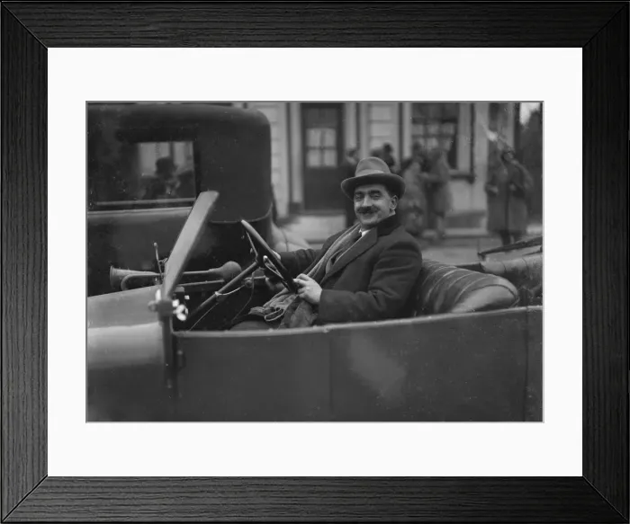 Framed Print : Mr Cummings of Essex Motor Club. Artist: Bill Brunell Framed Print : Mr Cummings of Essex Motor Club. Artist: Bill Brunell