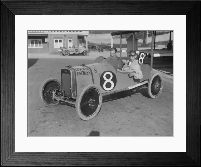 Framed Print : Coventry-Premier of AJ Dixon, JCC 200 Mile Race, Brooklands, 1921. Artist: Bill Brunell Framed Print : Coventry-Premier of AJ Dixon, JCC 200 Mile Race, Brooklands, 1921. Artist: Bill Brunell