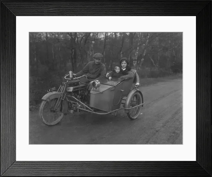 Framed Print : Clyno motorcycle and sidecar Artist: Bill Brunell Framed Print : Clyno motorcycle and sidecar Artist: Bill Brunell