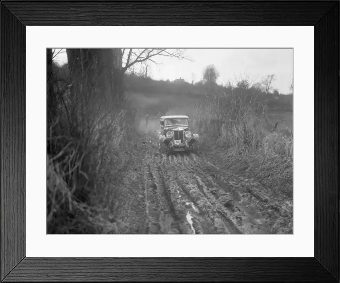 Framed Print : MG 18  /  80 of N Chichester-Smith competing in the MG Car Club Trial, Kimble Lane, Chilterns, 1931