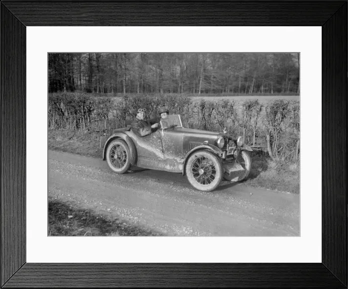 Framed Print : MG M Type of RH Warnes competing in the MG Car Club Trial, 1931. Artist: Bill Brunell Framed Print : MG M Type of RH Warnes competing in the MG Car Club Trial, 1931. Artist: Bill Brunell