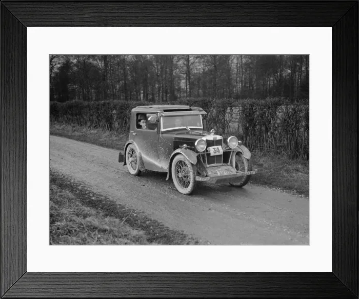 Framed Print : MG M Type of AS Curtis competing in the MG Car Club Trial, 1931. Artist: Bill Brunell Framed Print : MG M Type of AS Curtis competing in the MG Car Club Trial, 1931. Artist: Bill Brunell