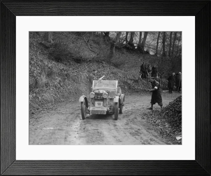 Framed Print : MG M Type 12  /  12 replica of Viscount Curzon, MG Car Club Trial, Waterworks Hill, Tring, 1931