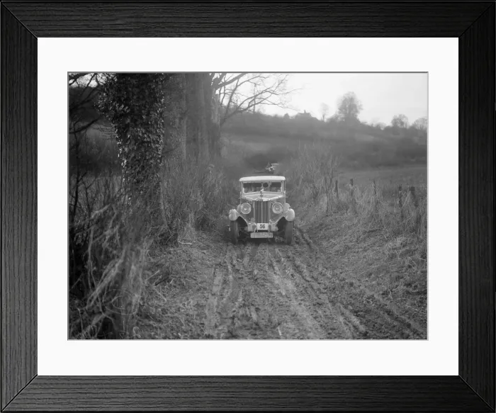 Framed Print : MG 18 / 80 saloon of R Gough competing in the MG Car Club Trial, Kimble Lane, Chilterns, 1931 Framed Print : MG 18 / 80 saloon of R Gough competing in the MG Car Club Trial, Kimble Lane, Chilterns, 1931