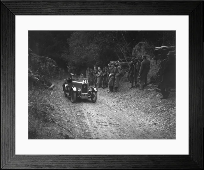 Framed Print : Triumph Super Seven of FA Thatcher, JCC Half-Day Trial, Goat Track, Ranmore Common, Surrey, 1930