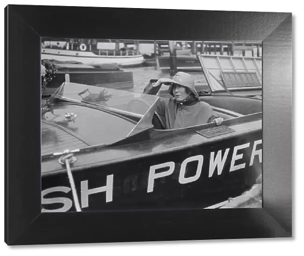Kitty Brunell in a British Power Boat Company launch, Hythe, Hampshire, 1927. Artist: Bill Brunell