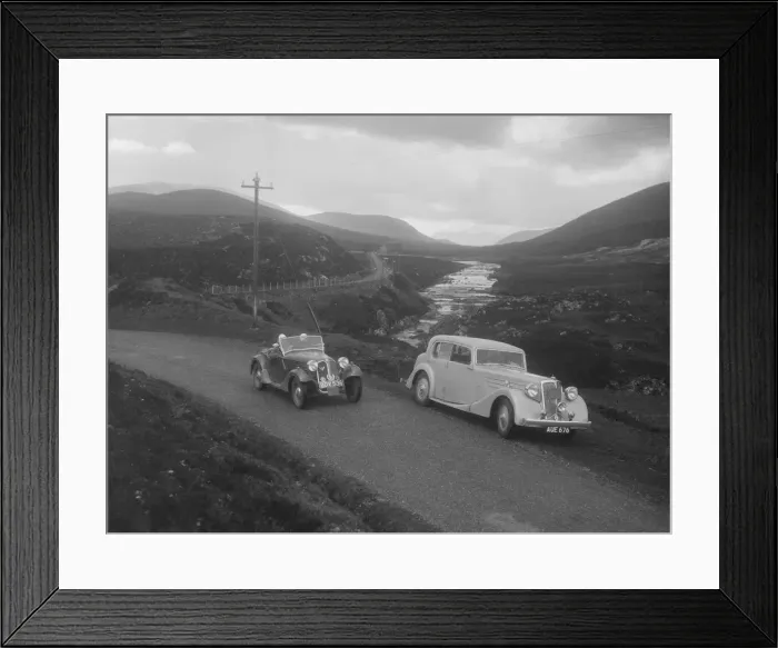 Framed Print : Frazer-Nash BMW 319 / 55 of E Violet Watson passing Bill Brunells Standard, Scottish Rally, 1938 Framed Print : Frazer-Nash BMW 319 / 55 of E Violet Watson passing Bill Brunells Standard, Scottish Rally, 1938
