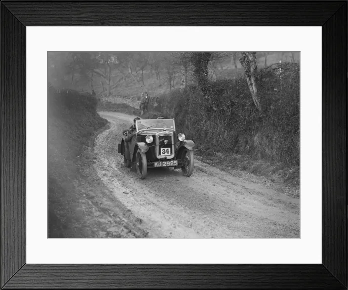 Framed Print : Austin 7 arrow-bodied 2-seater of JS Drewett competing in the NWLMC London-Gloucester Trial, 1931 Framed Print : Austin 7 arrow-bodied 2-seater of JS Drewett competing in the NWLMC London-Gloucester Trial, 1931