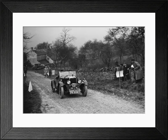 Framed Print : Riley open 4-seater tourer of Hugh Hunter competing in the NWLMC London-Gloucester Trial, 1931