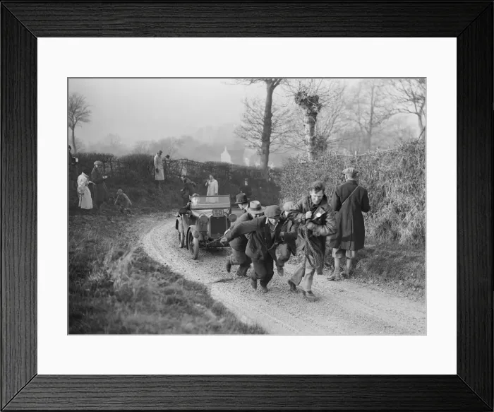 Framed Print : Austin Chummy of CWB Marshall getting a tow at the NWLMC London-Gloucester Trial, 1931 Framed Print : Austin Chummy of CWB Marshall getting a tow at the NWLMC London-Gloucester Trial, 1931