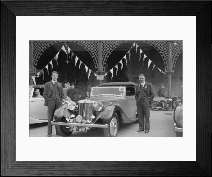 Framed Print : MG SA of DJ Farqaharson at the RAC Rally, Madeira Drive, Brighton, 1939. Artist: Bill Brunell Framed Print : MG SA of DJ Farqaharson at the RAC Rally, Madeira Drive, Brighton, 1939. Artist: Bill Brunell