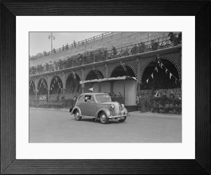 Framed Print : Vauxhall 10 of Miss IM Burton at the RAC Rally, Madeira Drive, Brighton, 1939. Artist: Bill Brunell Framed Print : Vauxhall 10 of Miss IM Burton at the RAC Rally, Madeira Drive, Brighton, 1939. Artist: Bill Brunell