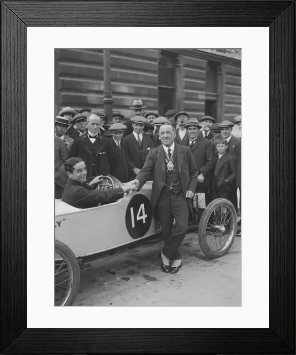 Framed Print : Eric Longdens Longden Special at the Southsea Speed Carnival, Hampshire. 1922. Artist Framed Print : Eric Longdens Longden Special at the Southsea Speed Carnival, Hampshire. 1922. Artist