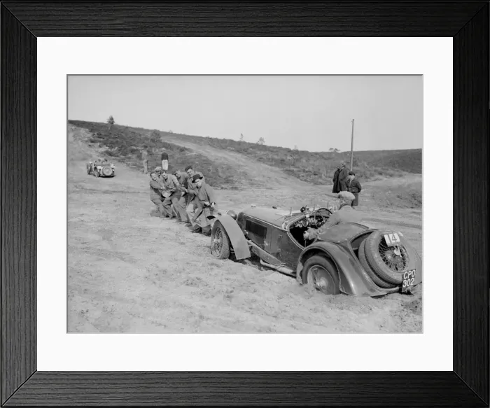 Framed Print : Riley Birdcage Sprite competing in the Great Weat Motor Club Trial, 1938. Artist: Bill Brunell Framed Print : Riley Birdcage Sprite competing in the Great Weat Motor Club Trial, 1938. Artist: Bill Brunell