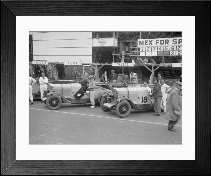 Framed Print : Two Talbot 90s in the pits at the Irish Grand Prix, Phoenix Park, Dublin, 1930. Artist Framed Print : Two Talbot 90s in the pits at the Irish Grand Prix, Phoenix Park, Dublin, 1930. Artist