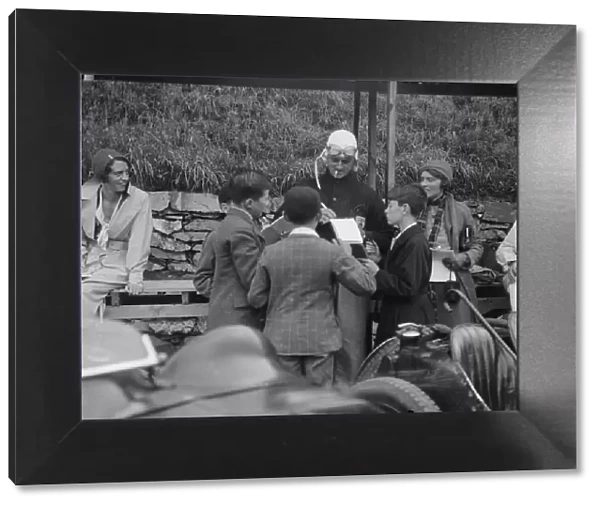 Goldie Gardner signing autographs at the Irish Grand Prix, Phoenix Park, Dublin, 1930