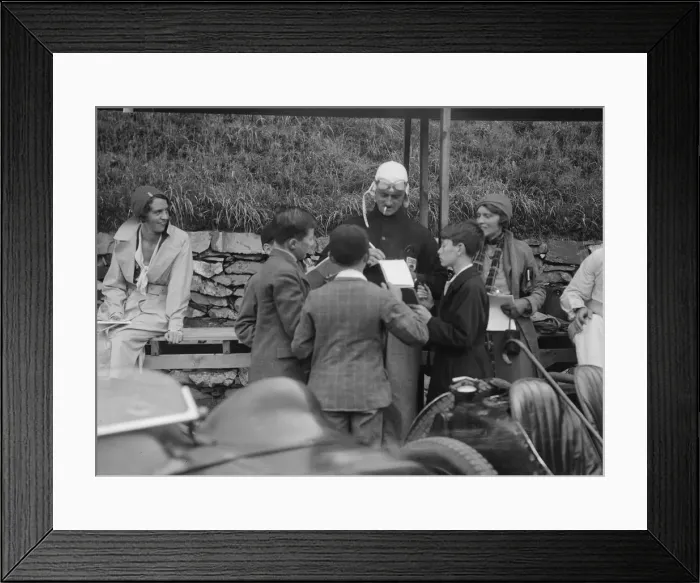 Framed Print : Goldie Gardner signing autographs at the Irish Grand Prix, Phoenix Park, Dublin, 1930 Framed Print : Goldie Gardner signing autographs at the Irish Grand Prix, Phoenix Park, Dublin, 1930