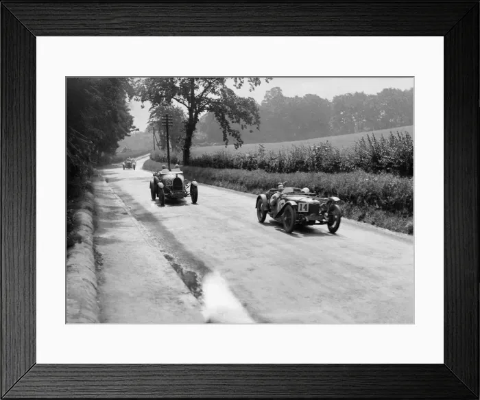 Framed Print : Riley 9 Brooklands of E Maclure and Bugatti Type 43 of JF Field, RAC TT, Ards Circuit Framed Print : Riley 9 Brooklands of E Maclure and Bugatti Type 43 of JF Field, RAC TT, Ards Circuit