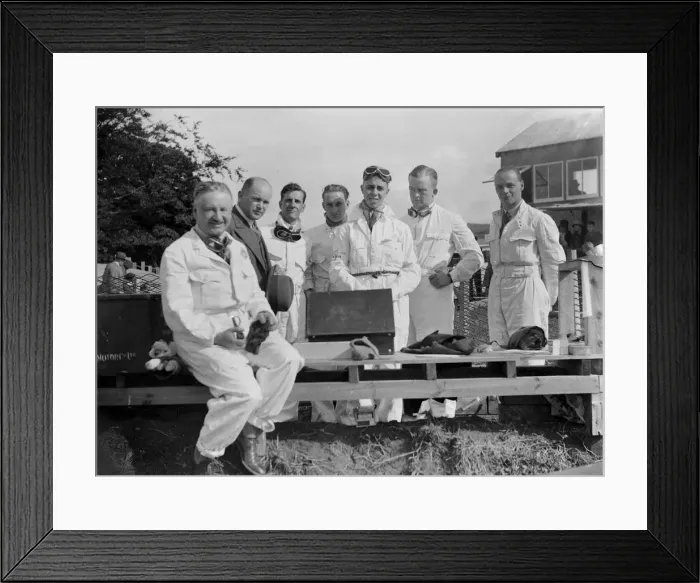 Framed Print : Racing drivers at the RAC TT Race, Ards Circuit, Belfast, 1929 Artist: Bill Brunell Framed Print : Racing drivers at the RAC TT Race, Ards Circuit, Belfast, 1929 Artist: Bill Brunell