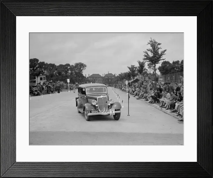 Framed Print : Ford V8 saloon of AE Harris competing in the South Wales Auto Club Welsh Rally, 1937 Artist Framed Print : Ford V8 saloon of AE Harris competing in the South Wales Auto Club Welsh Rally, 1937 Artist