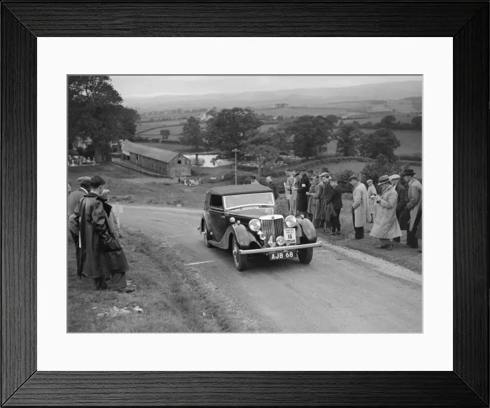 Framed Print : MG SA of AC Hess competing in the South Wales Auto Club Welsh Rally, 1937 Artist: Bill Brunell Framed Print : MG SA of AC Hess competing in the South Wales Auto Club Welsh Rally, 1937 Artist: Bill Brunell