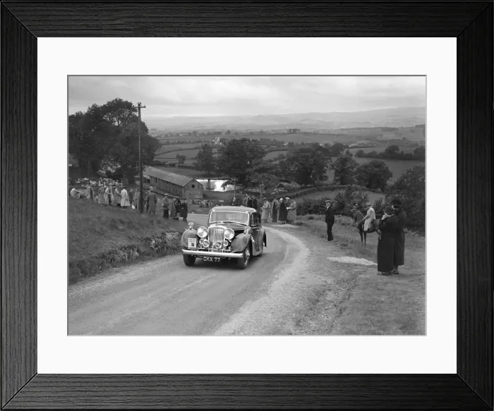 Framed Print : Jaguar SS saloon of DS Hand competing in the South Wales Auto Club Welsh Rally, 1937 Artist Framed Print : Jaguar SS saloon of DS Hand competing in the South Wales Auto Club Welsh Rally, 1937 Artist