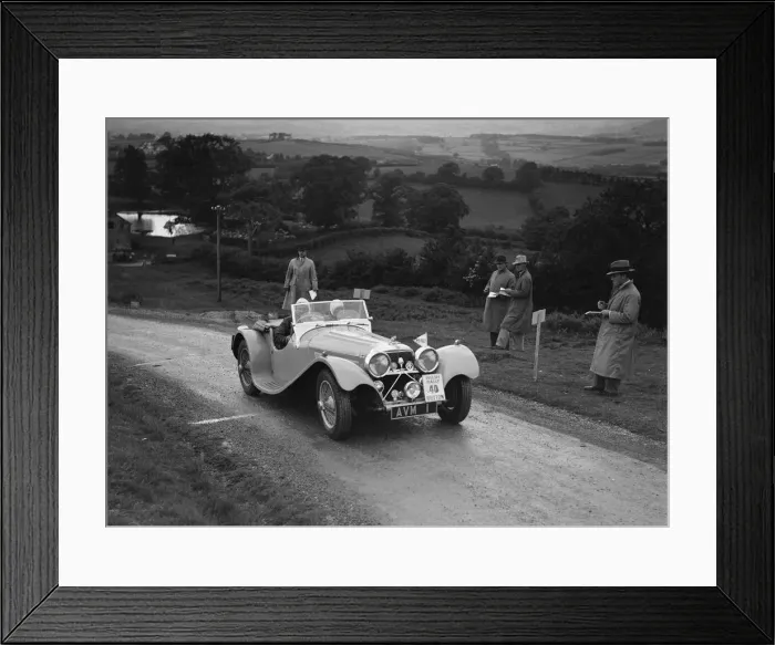 Framed Print : Jaguar SS 100 of Mrs V Hetherington competing in the South Wales Auto Club Welsh Rally Framed Print : Jaguar SS 100 of Mrs V Hetherington competing in the South Wales Auto Club Welsh Rally