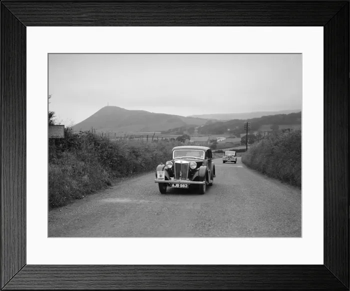 Framed Print : MG VA of RK Wellsteed ahead of a Wolseley saloon at the South Wales Auto Club Welsh Rally Framed Print : MG VA of RK Wellsteed ahead of a Wolseley saloon at the South Wales Auto Club Welsh Rally