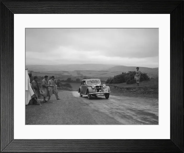 Framed Print : Riley Kestrel of A Bassett competing in the South Wales Auto Club Welsh Rally, 1937 Artist Framed Print : Riley Kestrel of A Bassett competing in the South Wales Auto Club Welsh Rally, 1937 Artist