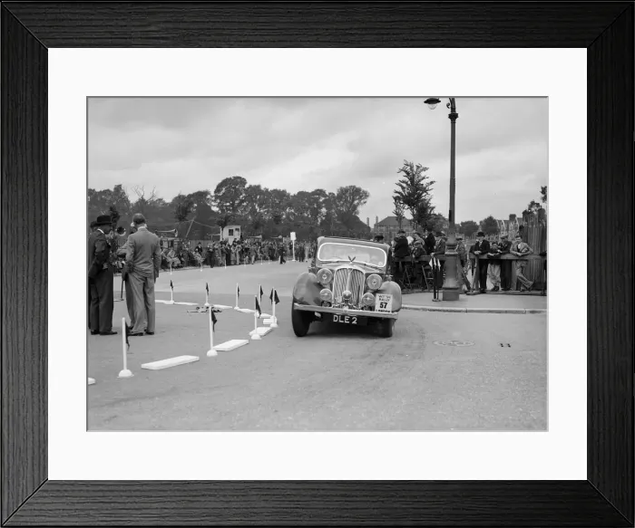 Framed Print : Rover 4-door saloon of FD Cooper competing in the South Wales Auto Club Welsh Rally