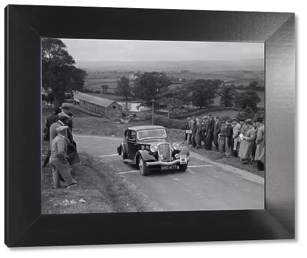 Triumph saloon of KN Smith competing in the South Wales Auto Club Welsh Rally, 1937 Artist