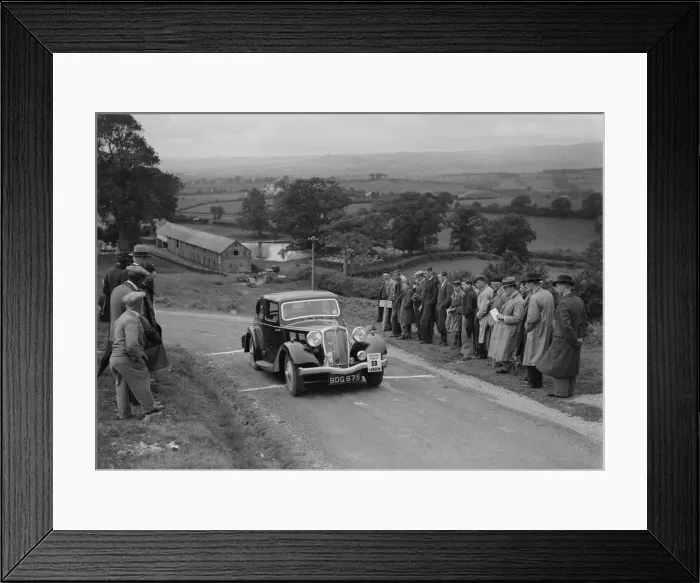 Framed Print : Triumph saloon of KN Smith competing in the South Wales Auto Club Welsh Rally, 1937 Artist Framed Print : Triumph saloon of KN Smith competing in the South Wales Auto Club Welsh Rally, 1937 Artist